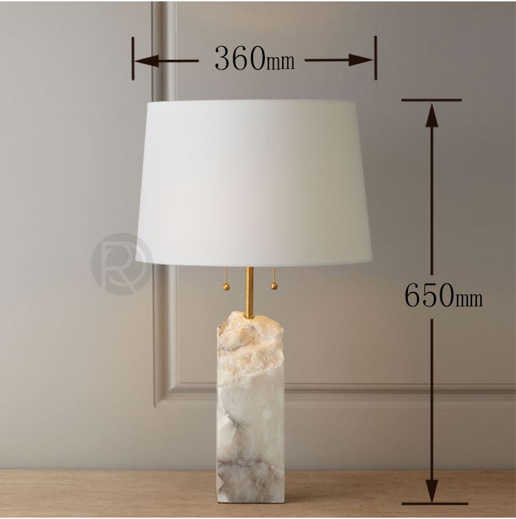 Designer table lamp RAW ALABASTER by Romatti