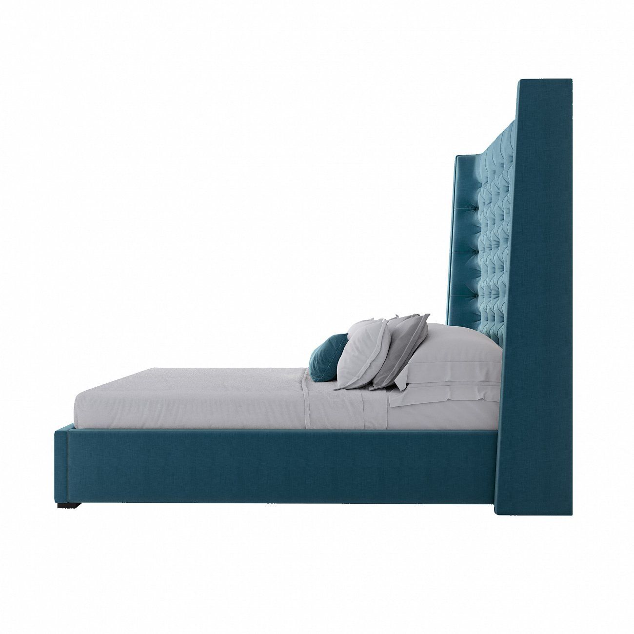 Teenage bed with carriage screed 140x200 turquoise Jackie King