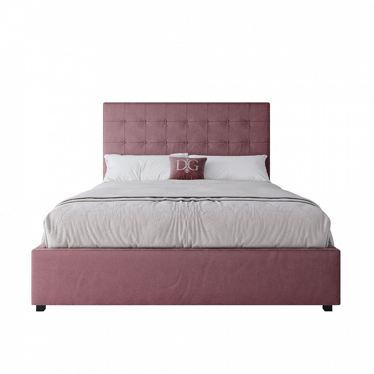 Double bed 160x200 cm Dusty Rose Royal Black