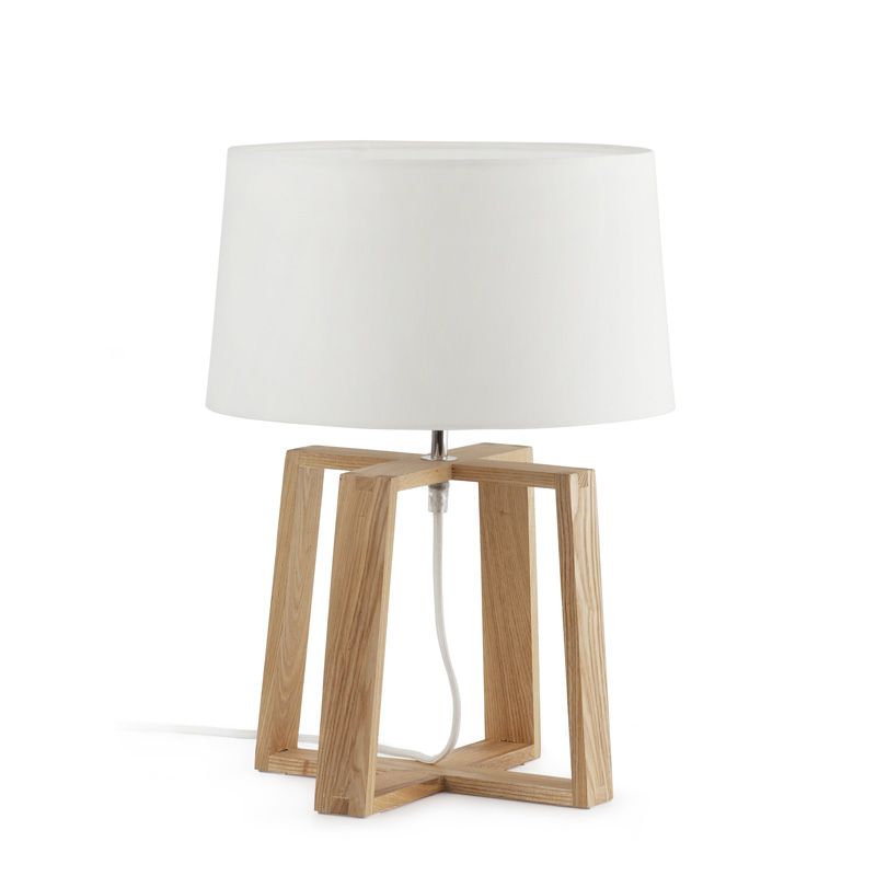 Лампа настольная Bliss wood+white 28401