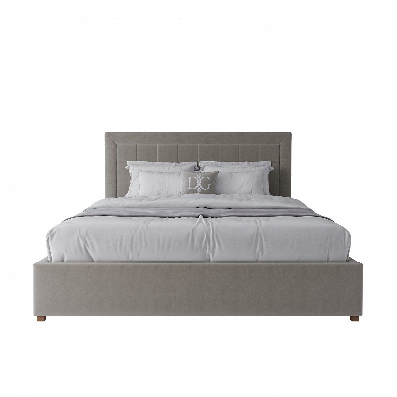 Double bed 180x200 cm brown-gray Elizabeth