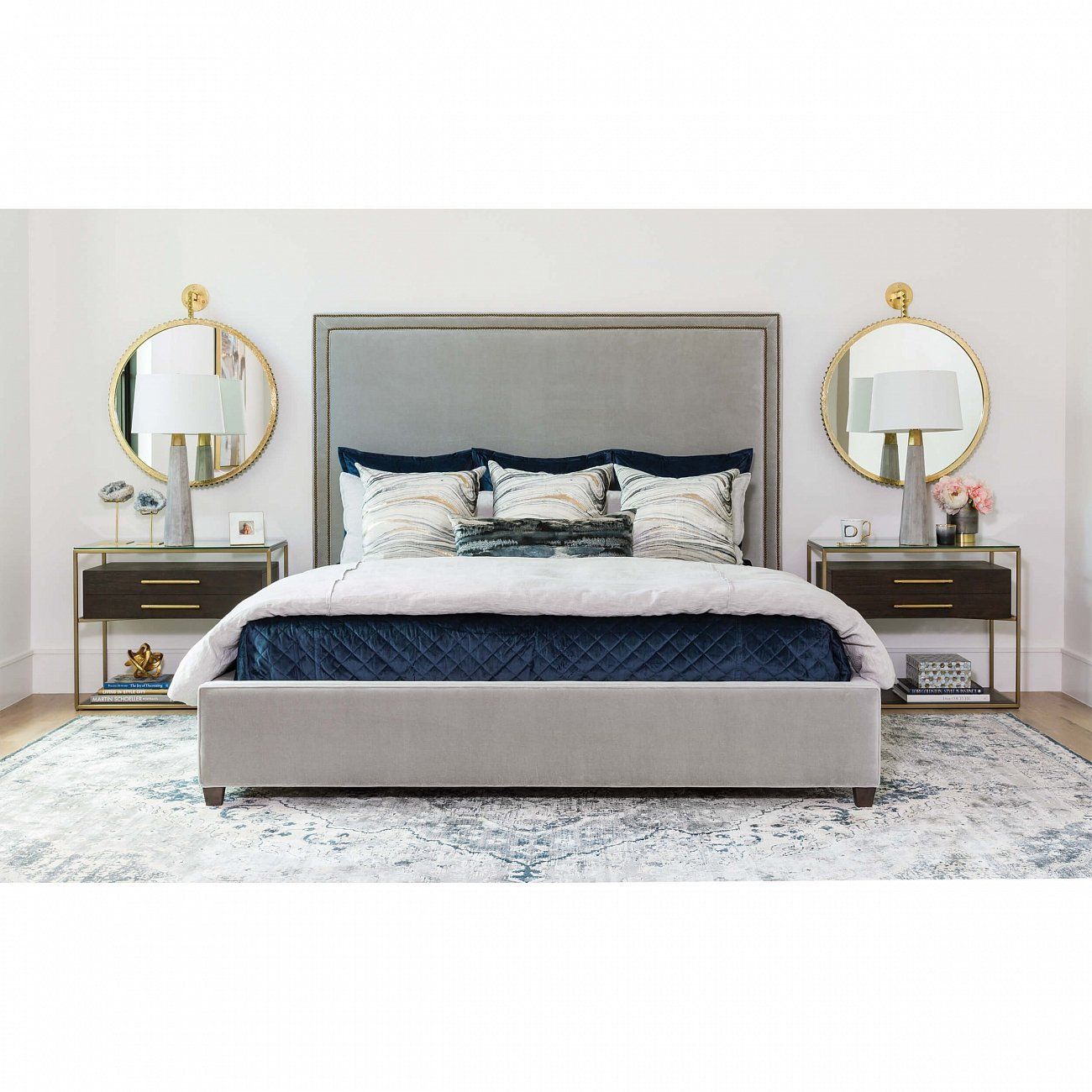 Double bed 160x200 cm gray Dakota