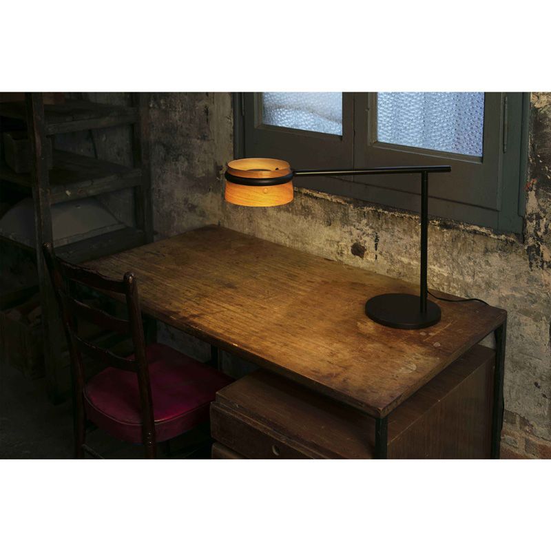 Table lamp Loop black+wood 29568