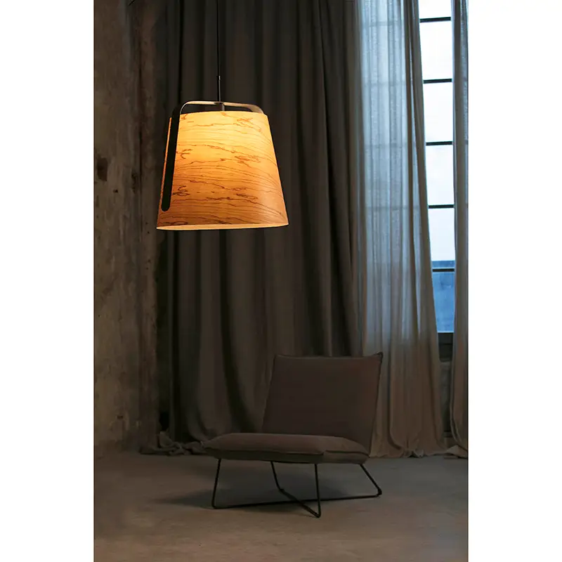 Hanging lamp Faro Stood black+wood 29848