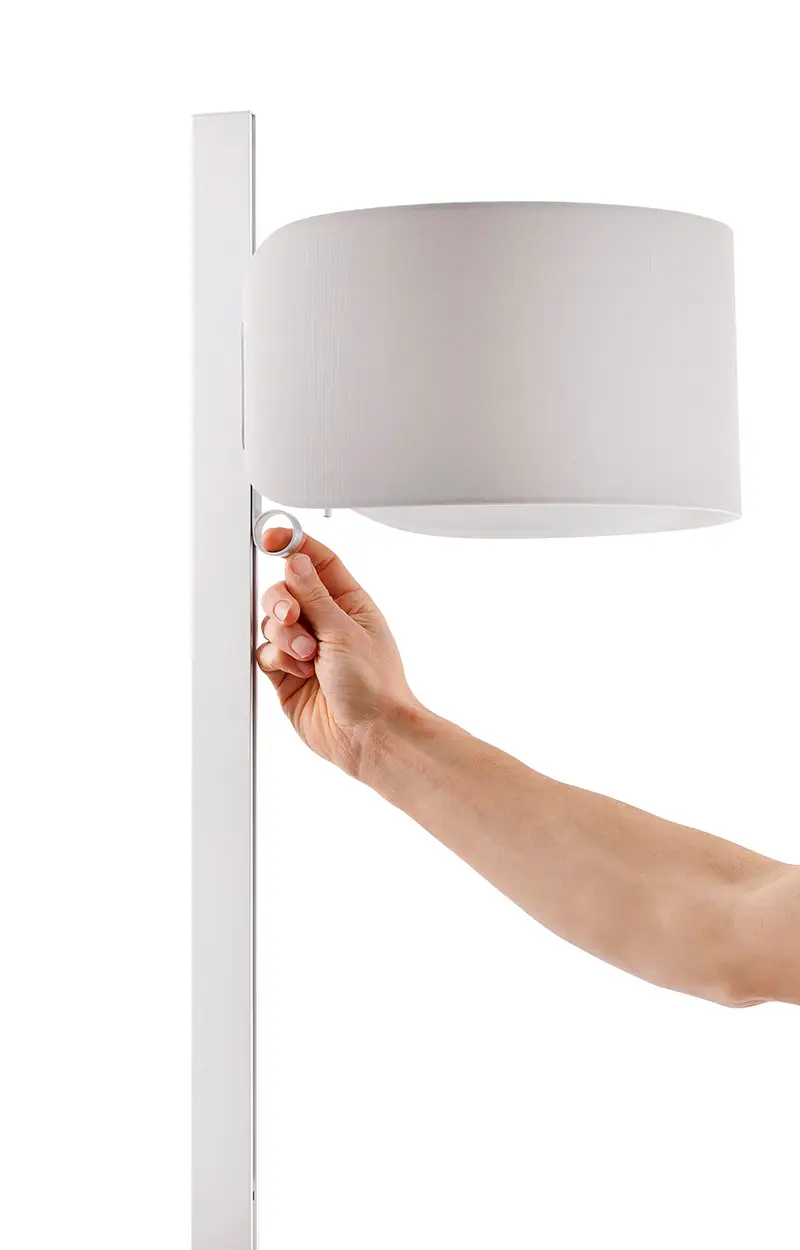 Stand-up alum floor lamp.+grey 57214