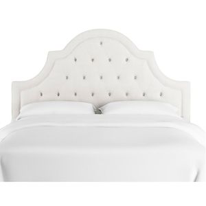 Double bed with upholstered backrest 160x200 cm white Harvey Tufted White