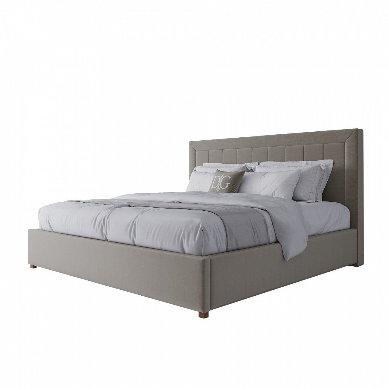 Euro bed 200x200 cm brown-gray Elizabeth