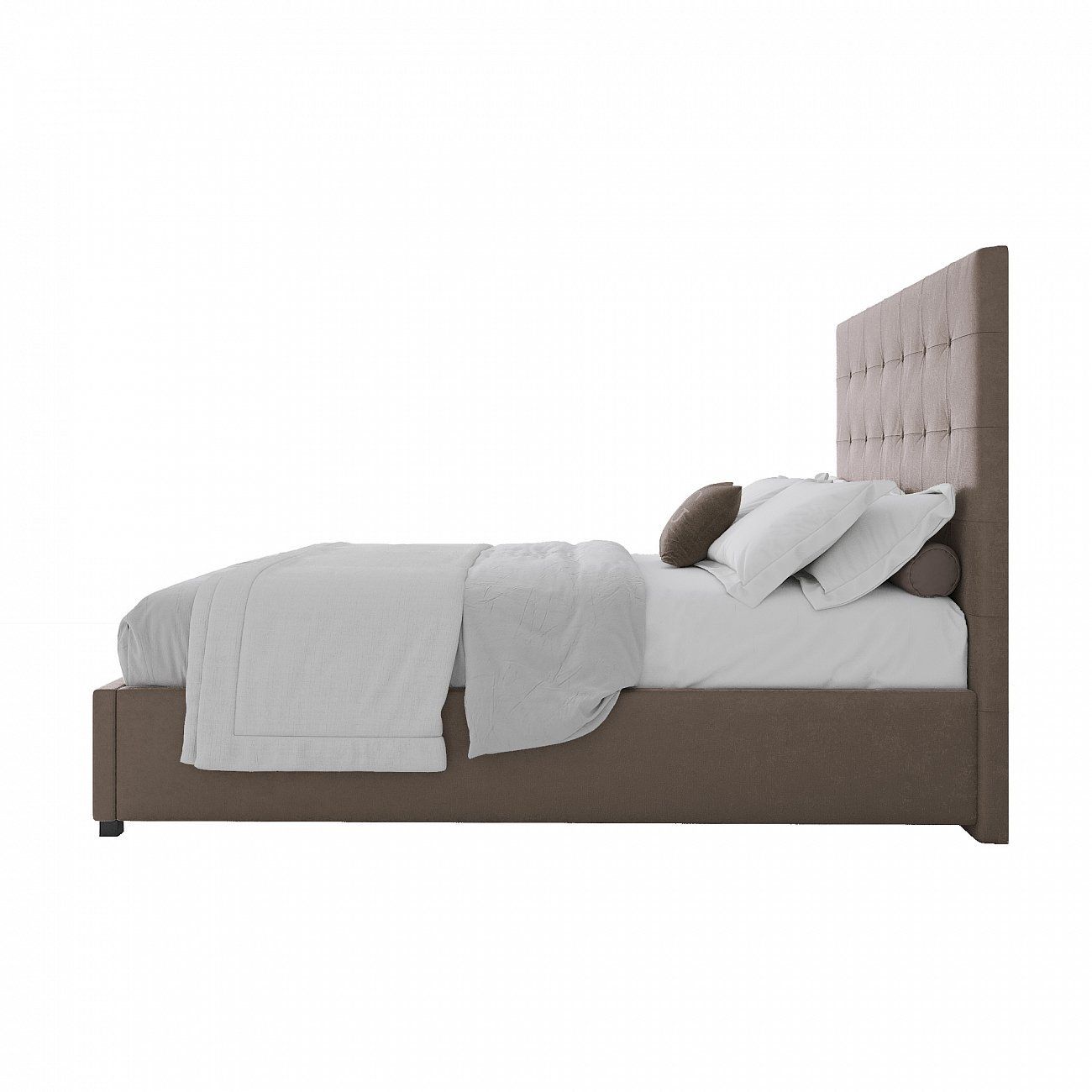 Кровать подростковая с мягкой спинкой 140х200 см бежевая Royal Black