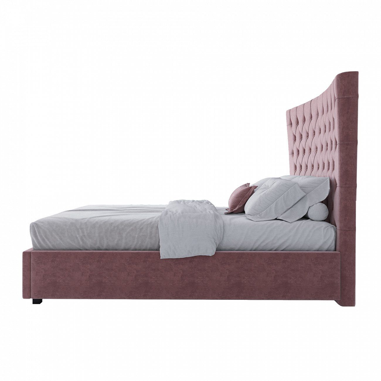 Semi-double teenage bed with a soft headboard 140x200 cm dusty rose QuickSand