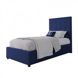 Single bed 90x200 blue velour Royal Black P