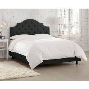 Double bed 160x200 black with carriage screed Henley Tufted Black