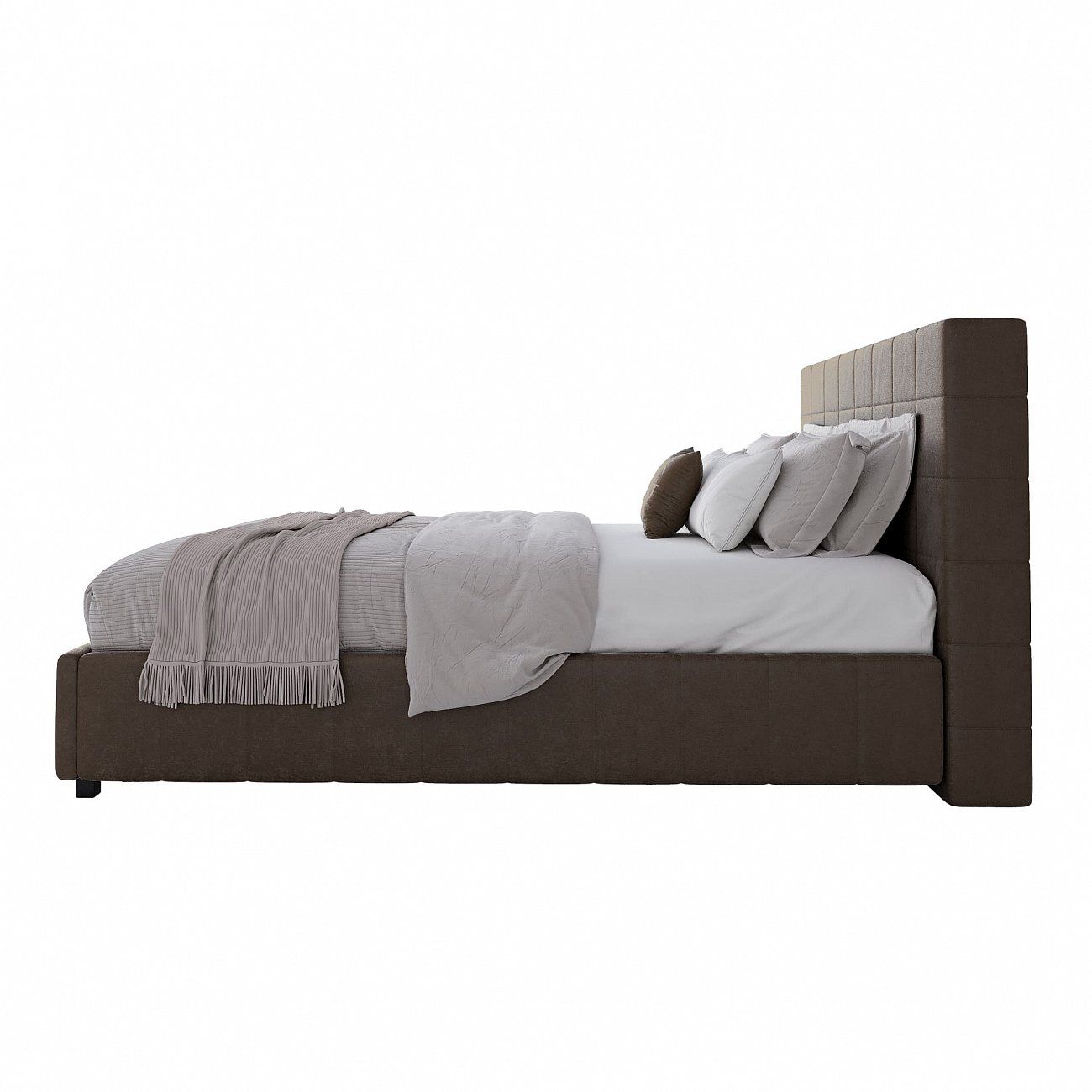 Double bed 160x200 brown Shining Modern