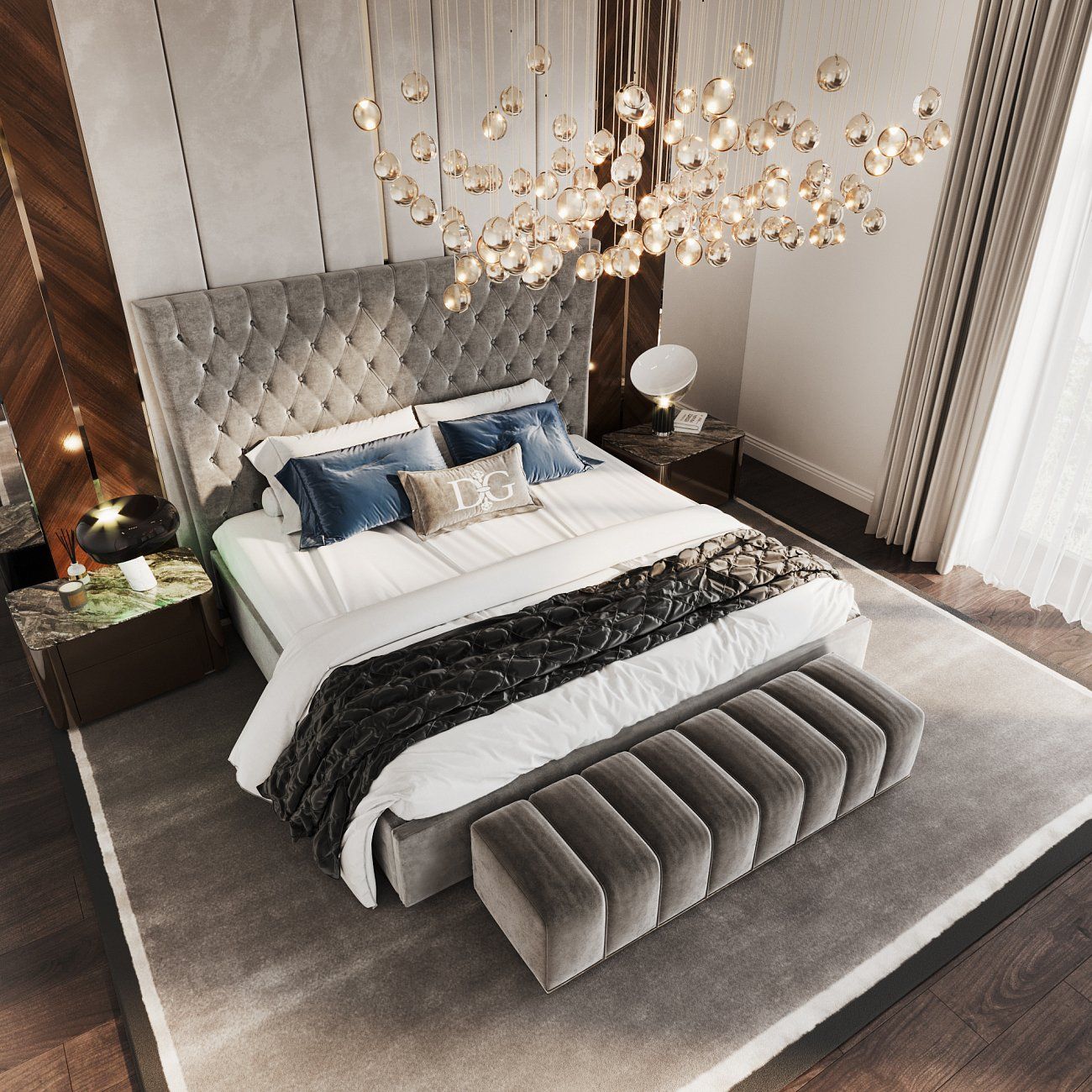 Large bed 200x200 QuickSand sea wave