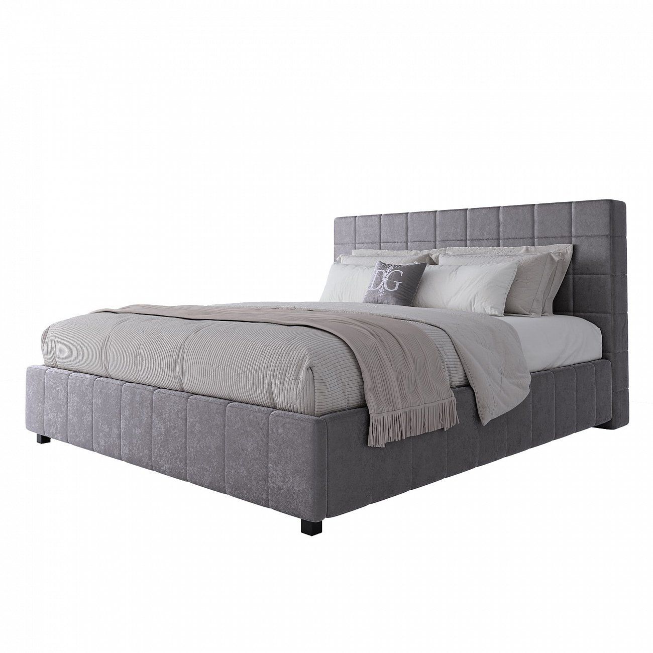 Double bed 180x200 grey-beige Shining Modern