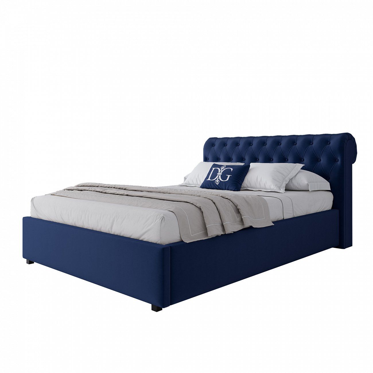 Teenage bed with carriage screed 140x200 blue Sweet Dreams