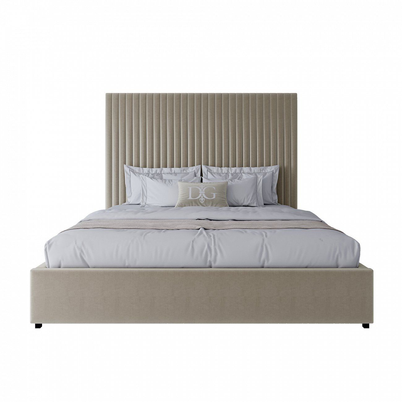 Double bed 160x200 beige-pink Mora