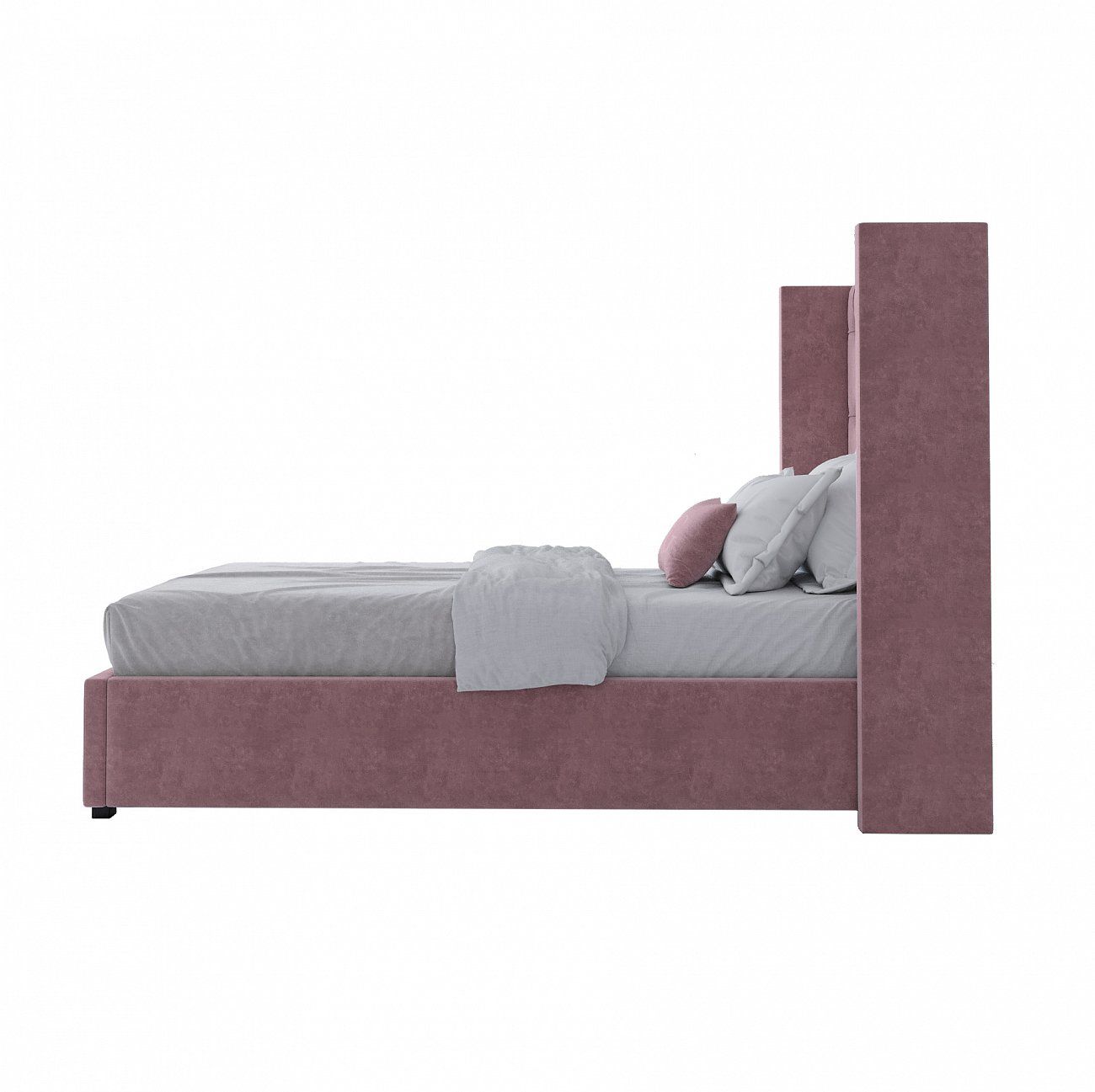 Single bed 90x200 Wing-2 velour dusty rose P